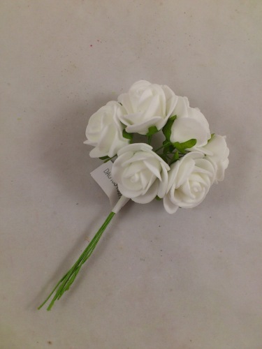 Medi rose en mousse 3 cm blanc (7 p.)